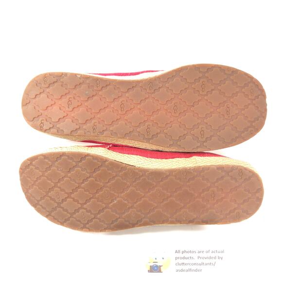 UGG Canvas Casual Ballet Flats Slip On Womens Size 8 1008397 Red - Picture 9 of 9